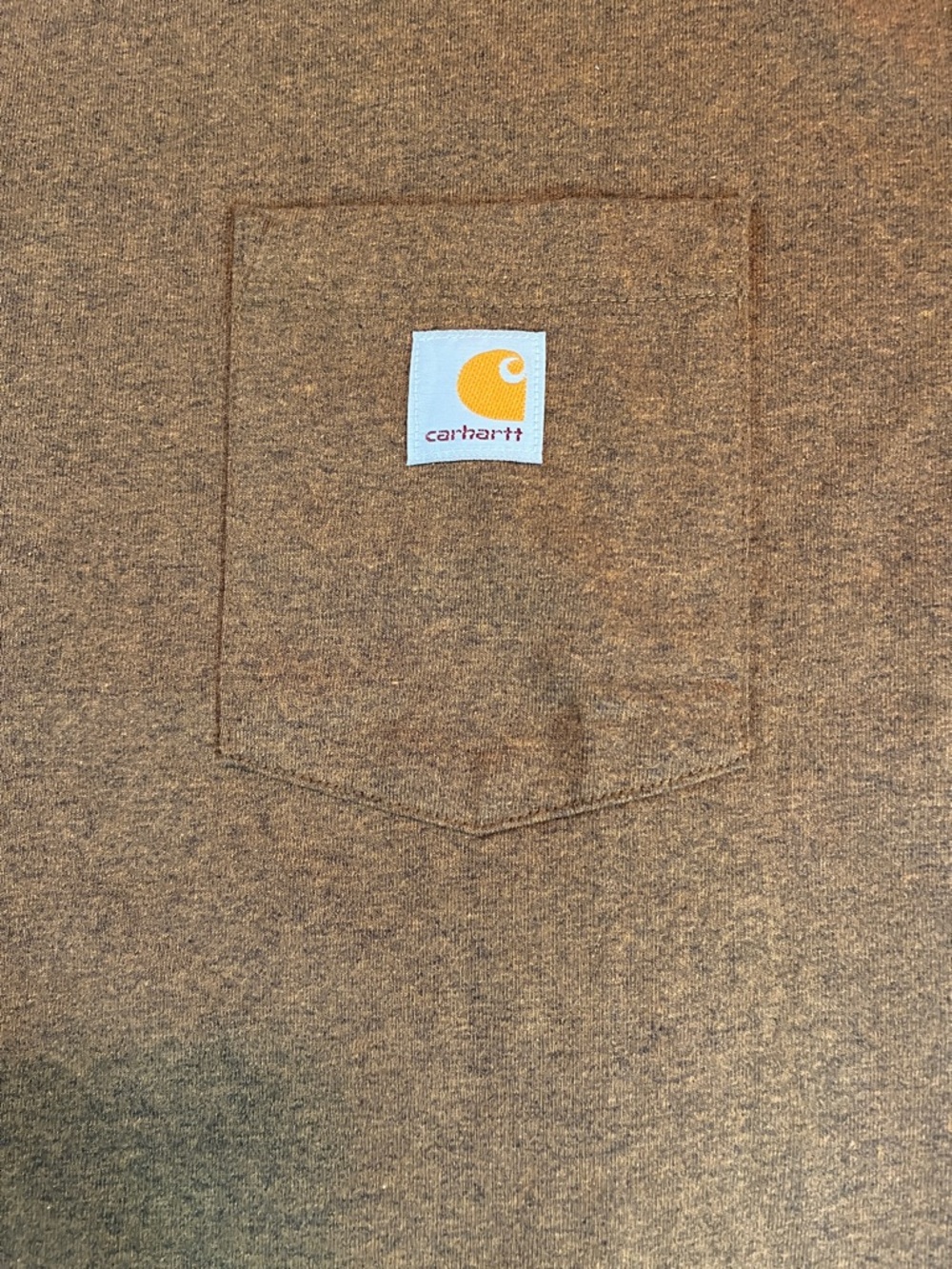 NWOT Carhartt Brown Chest Pocket Tee with Logo Patch